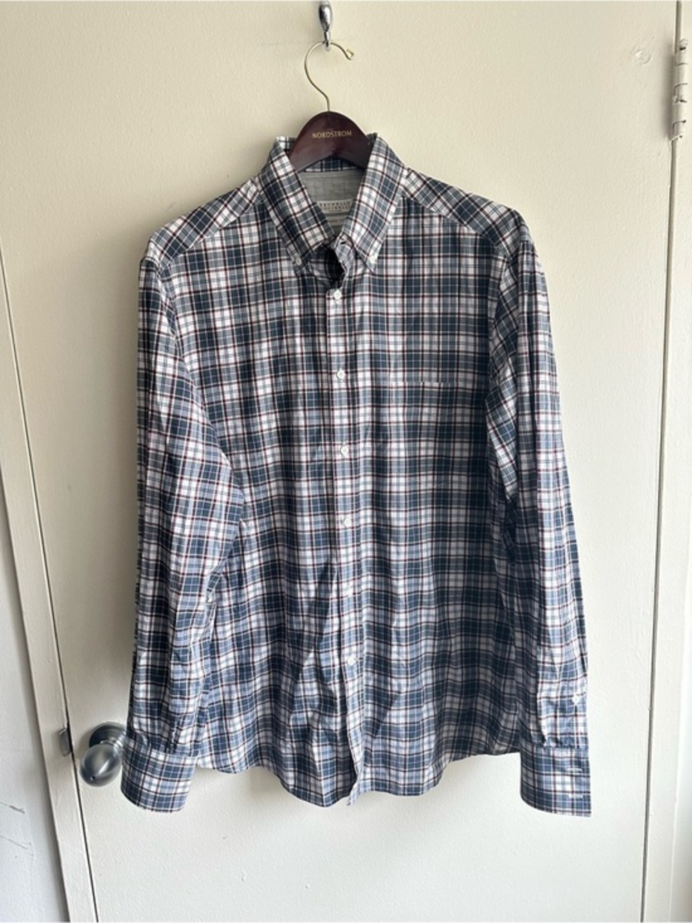 Brunello Cucinelli Basic Fit Plaid Button-Down Shirt US L